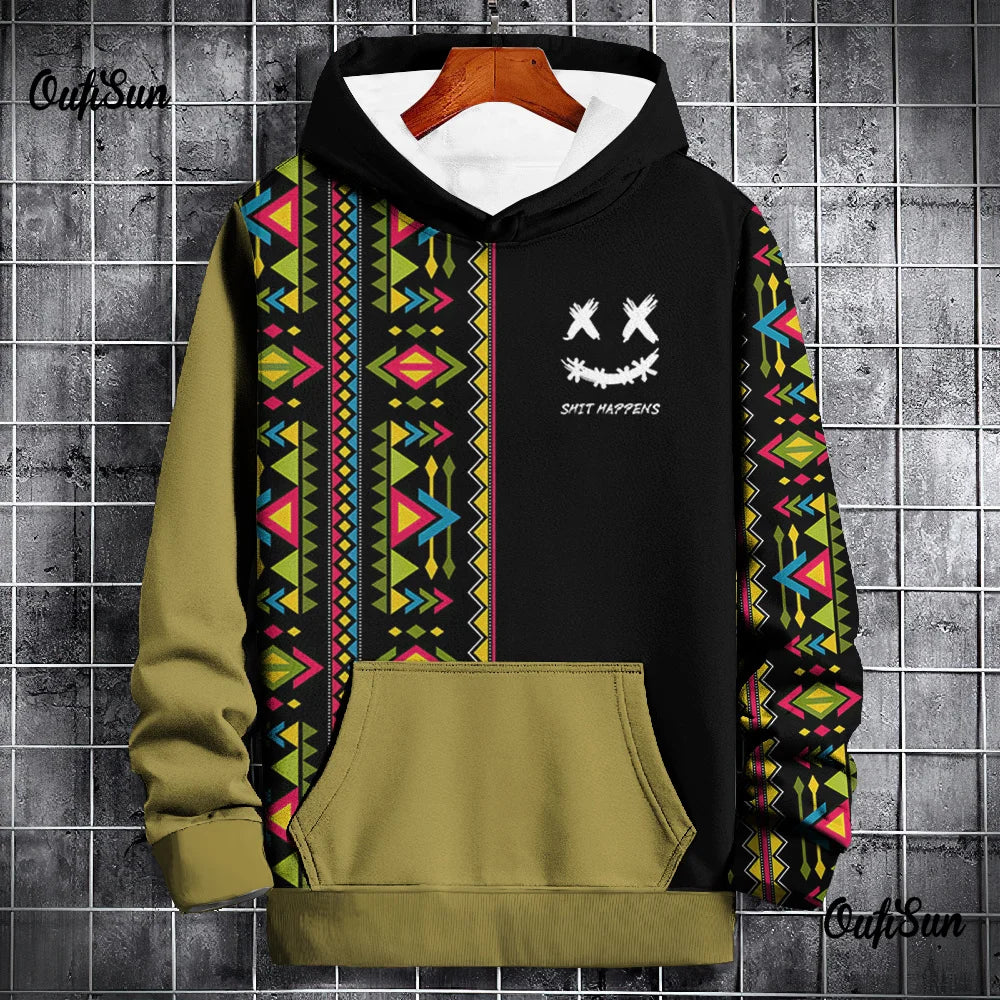 Men’s Vintage Cartoon Graphic Hoodie – Streetwear Pullover Sweatshirt