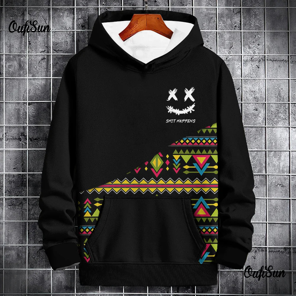 Men’s Vintage Cartoon Graphic Hoodie – Streetwear Pullover Sweatshirt