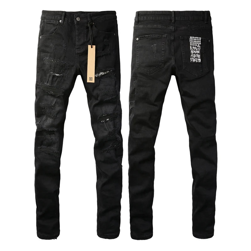 KSUBI Cross Men’s Low-Waist Ripped Skinny Jeans – American Streetwear with Metal Button Detail