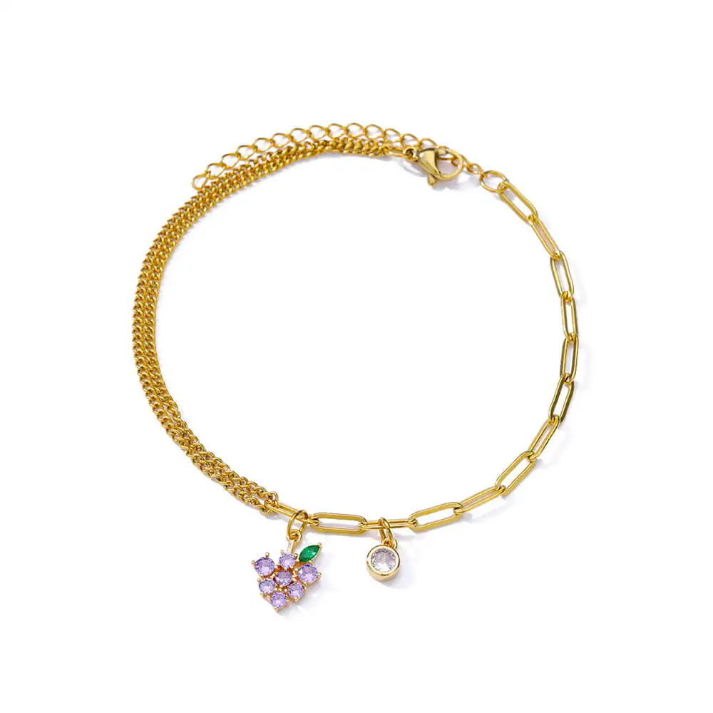 "Golden Bloom" Zircon Flower Bracelet – Luxury Floral Elegance