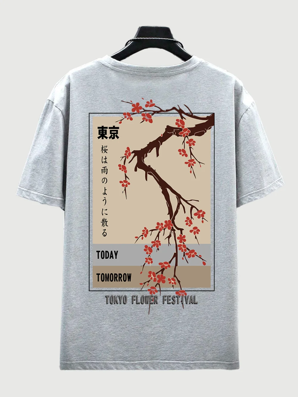 Men’s Tokyo Flower Festival Tee – Loose-Fit Streetwear Hip-Hop T-Shirt