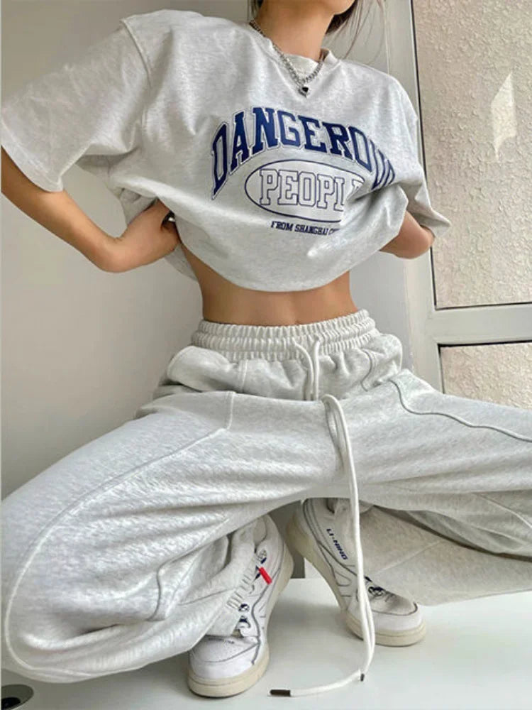 Women’s Wide-Leg Joggers – Y2K Harajuku Streetwear Sweatpants