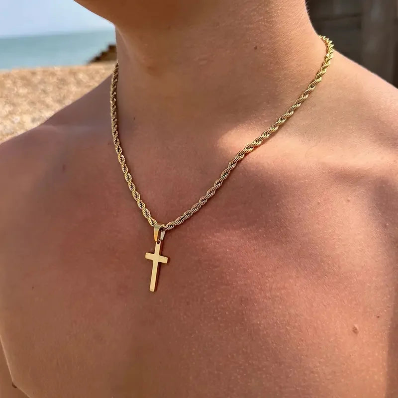 Minimalist Stainless Steel Cross Pendant