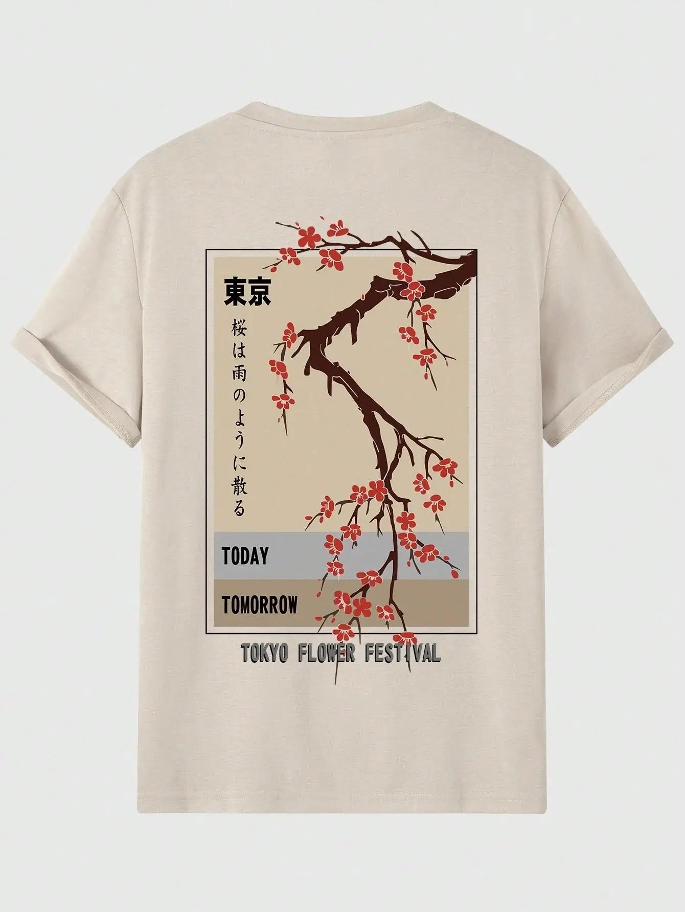 Men’s Tokyo Flower Festival Tee – Loose-Fit Streetwear Hip-Hop T-Shirt