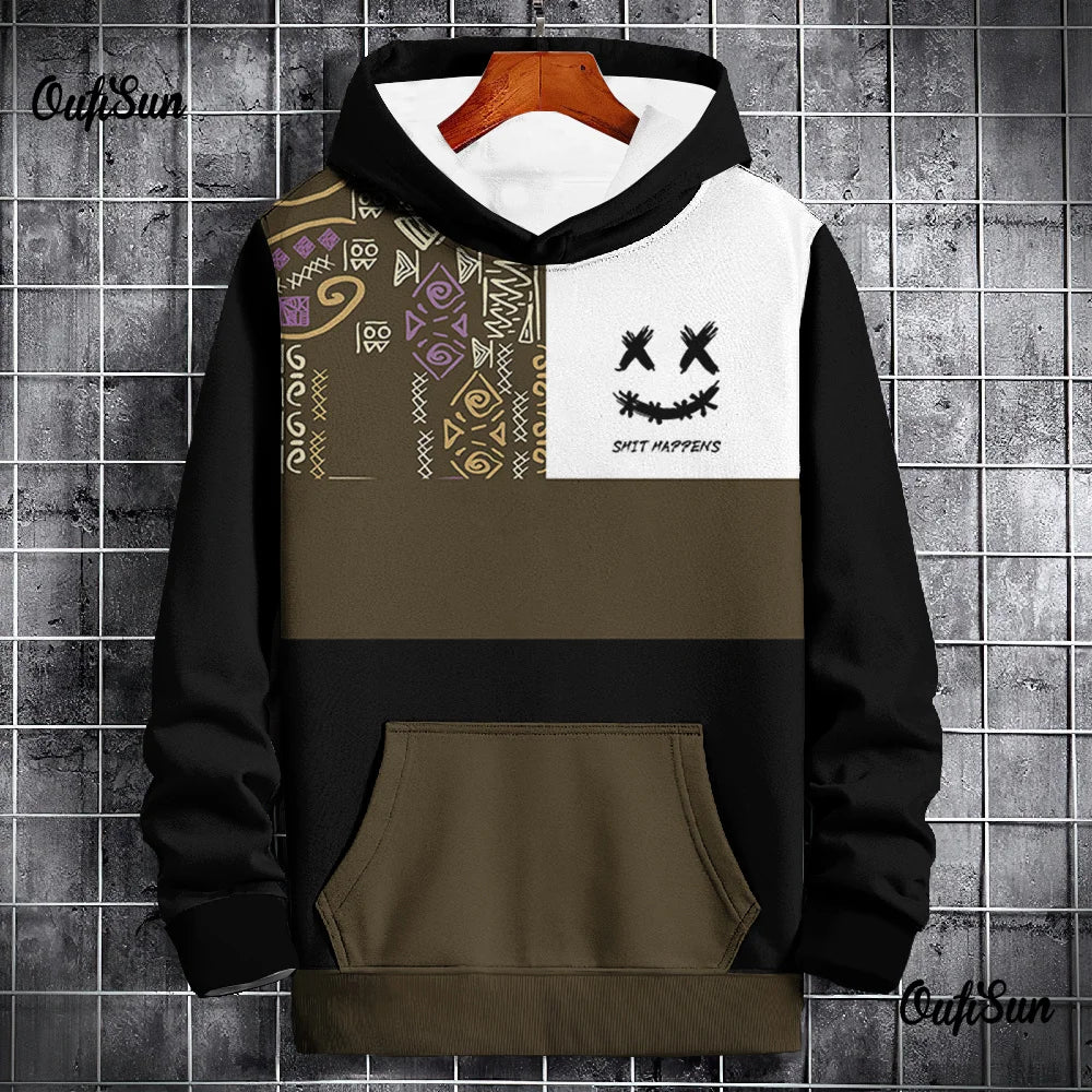 Men’s Vintage Cartoon Graphic Hoodie – Streetwear Pullover Sweatshirt