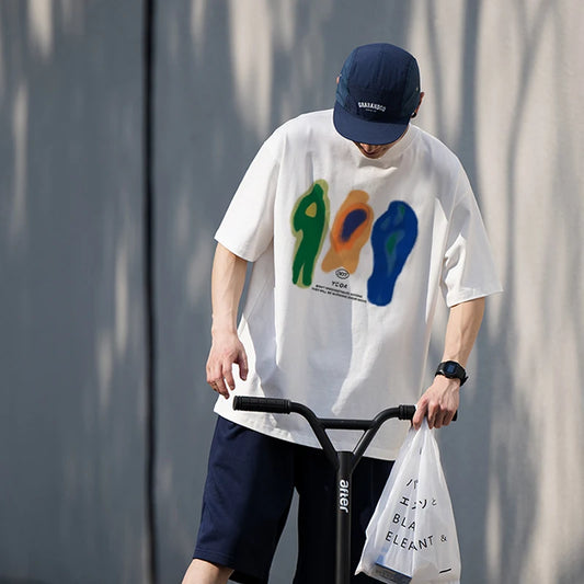 URBAN GLOW™ Oversized Graphic Cotton Tee – Y2K Harajuku Hip-Hop Streetwear