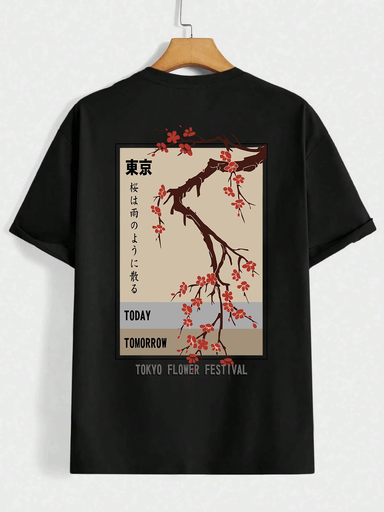 Men’s Tokyo Flower Festival Tee – Loose-Fit Streetwear Hip-Hop T-Shirt