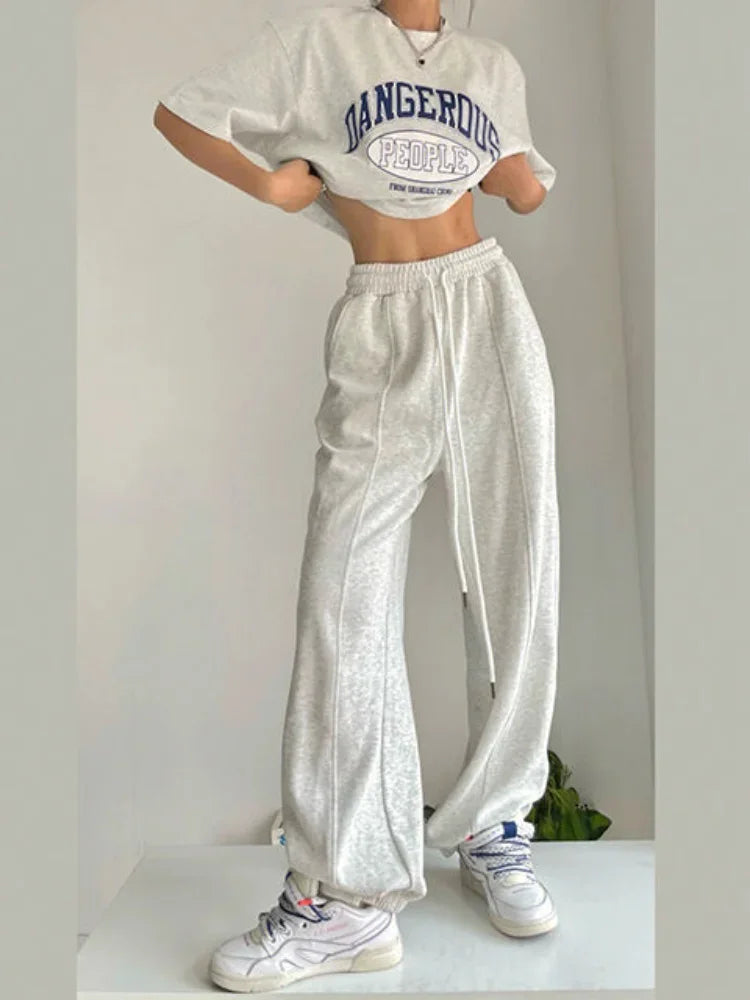 Women’s Wide-Leg Joggers – Y2K Harajuku Streetwear Sweatpants