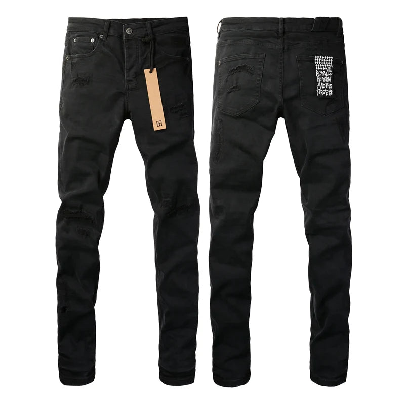 KSUBI Cross Men’s Low-Waist Ripped Skinny Jeans – American Streetwear with Metal Button Detail