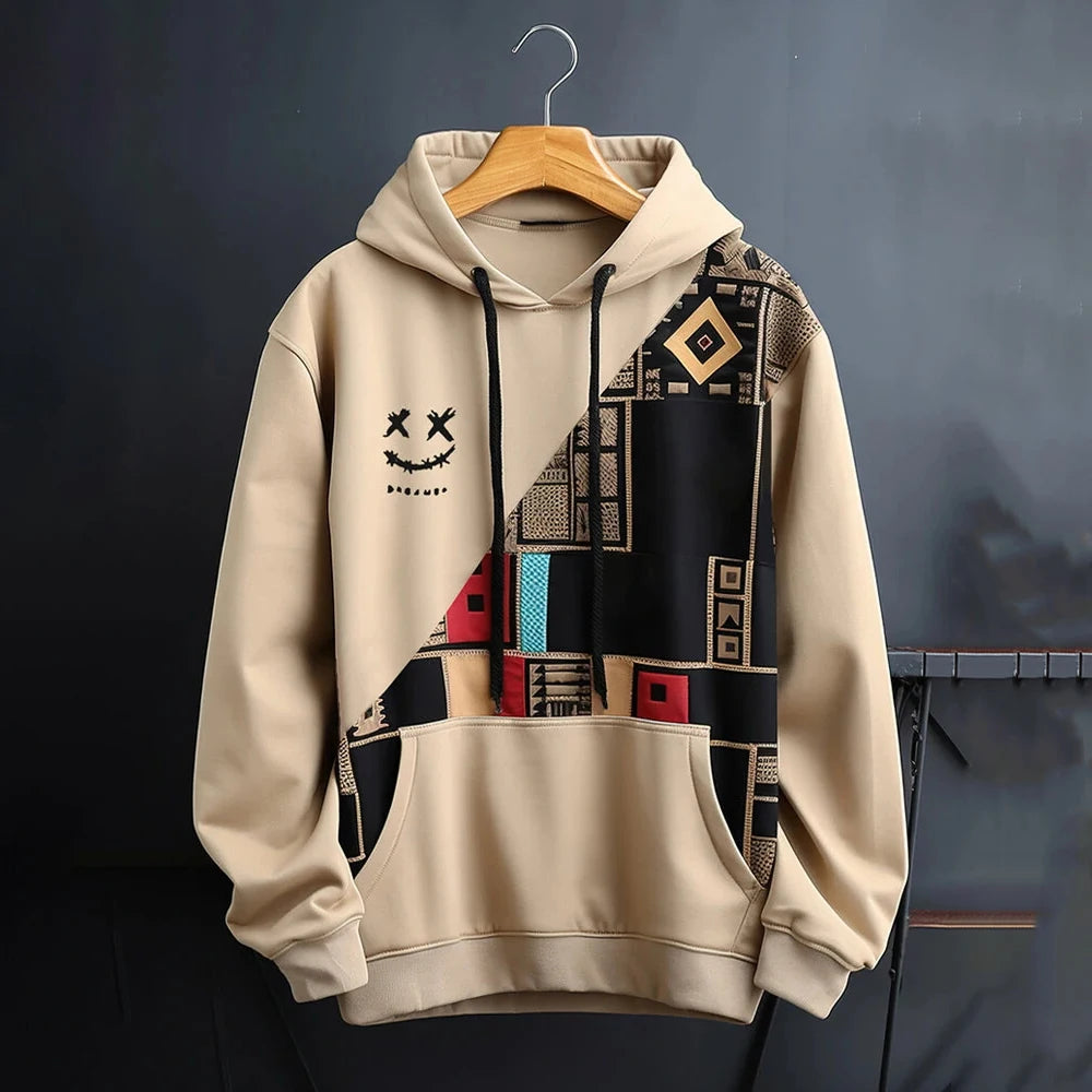 Men’s Vintage Cartoon Graphic Hoodie – Streetwear Pullover Sweatshirt