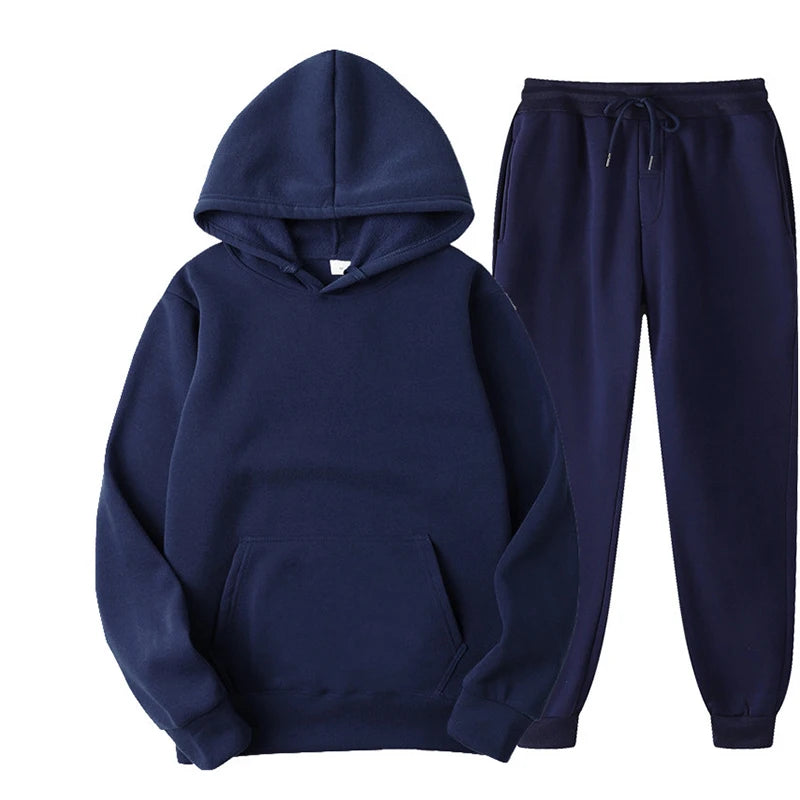 2PCS Unisex Sport Suit – Hooded Pullover & Sweatpants Set