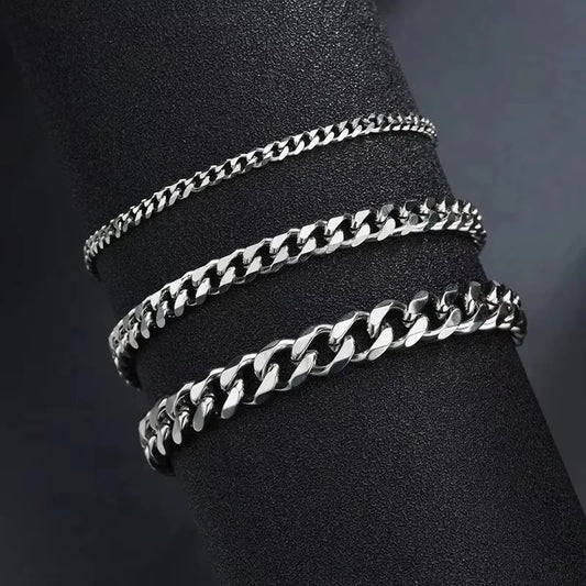 Classic Stainless Steel Cuban Chain Bracelet