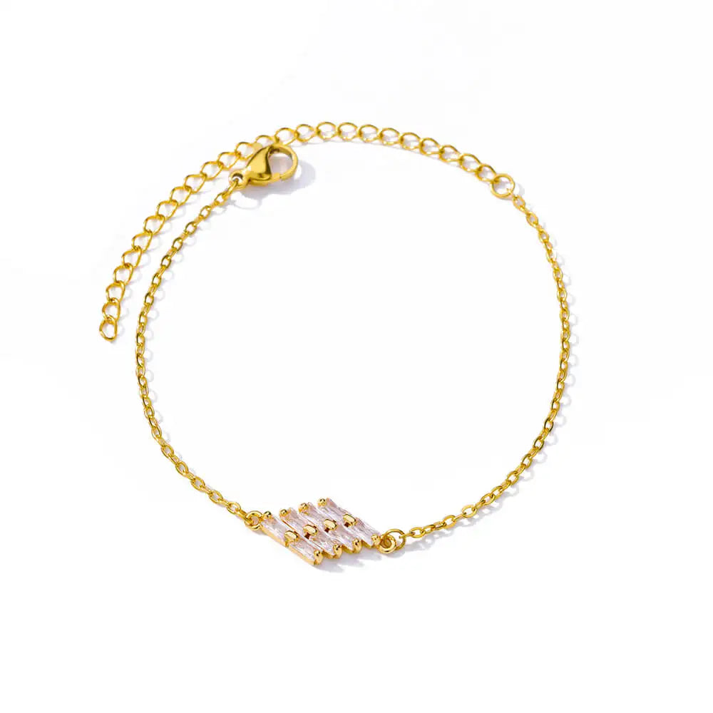 "Golden Bloom" Zircon Flower Bracelet – Luxury Floral Elegance