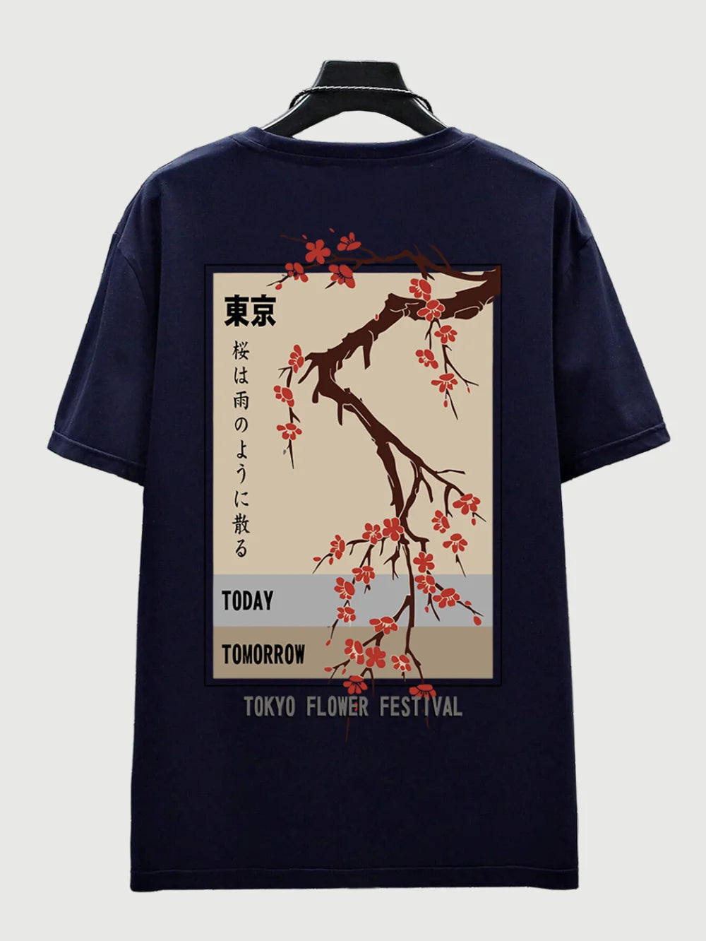 Men’s Tokyo Flower Festival Tee – Loose-Fit Streetwear Hip-Hop T-Shirt