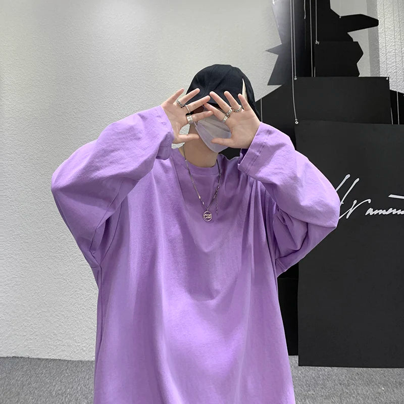 Korean Y2K Urban Oversized Hip-Hop Long-Sleeve Tee